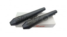 Royal Enfield GT and Interceptor 650 PoweRage Long Exhaust Silencer Black - SPAREZO